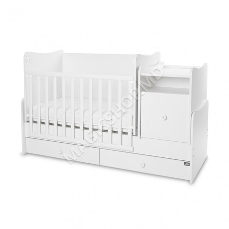 Кроватка детская Lorelli TRIO PLUS 160x70 см White